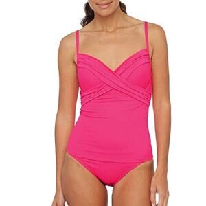 New! La Blanca Women's Island Goddess Wrap Swim Tankini Top